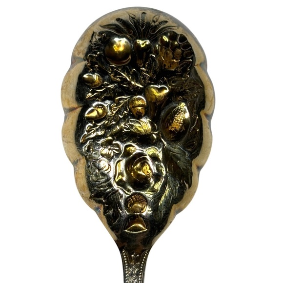 Vintage Ornate Silver Fruit Spoon 1940s England - Picture 5 of 9